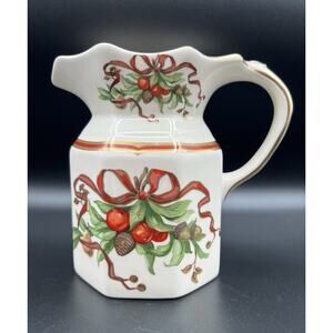 Vintage Tiffany & Co. Tiffany Garland 32oz. Ceramic Pitcher Christmas Holiday